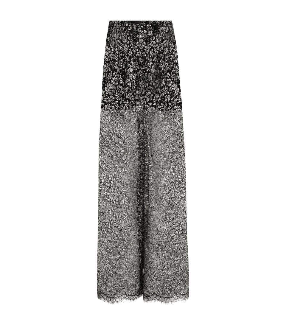 Lamé Lace Wide-Leg Trousers