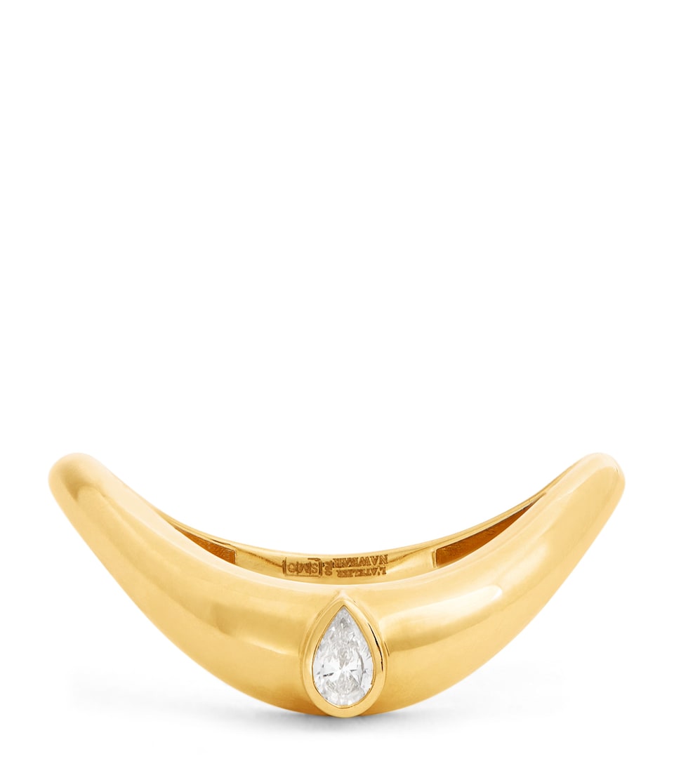 Yellow Gold and Diamond Boa Stackable Ring