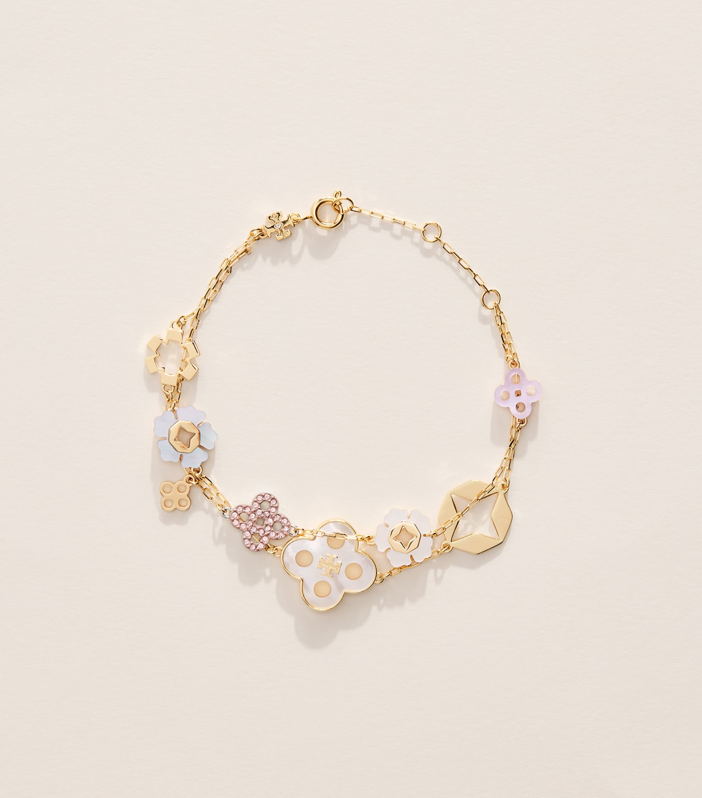Tory Burch Gold-Plated Forget-Me-Not Charm Bracelet Tory Gold