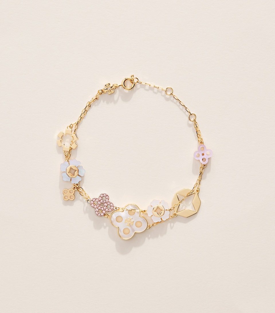 Tory Burch Gold-Plated Forget-Me-Not Charm Bracelet Tory Gold