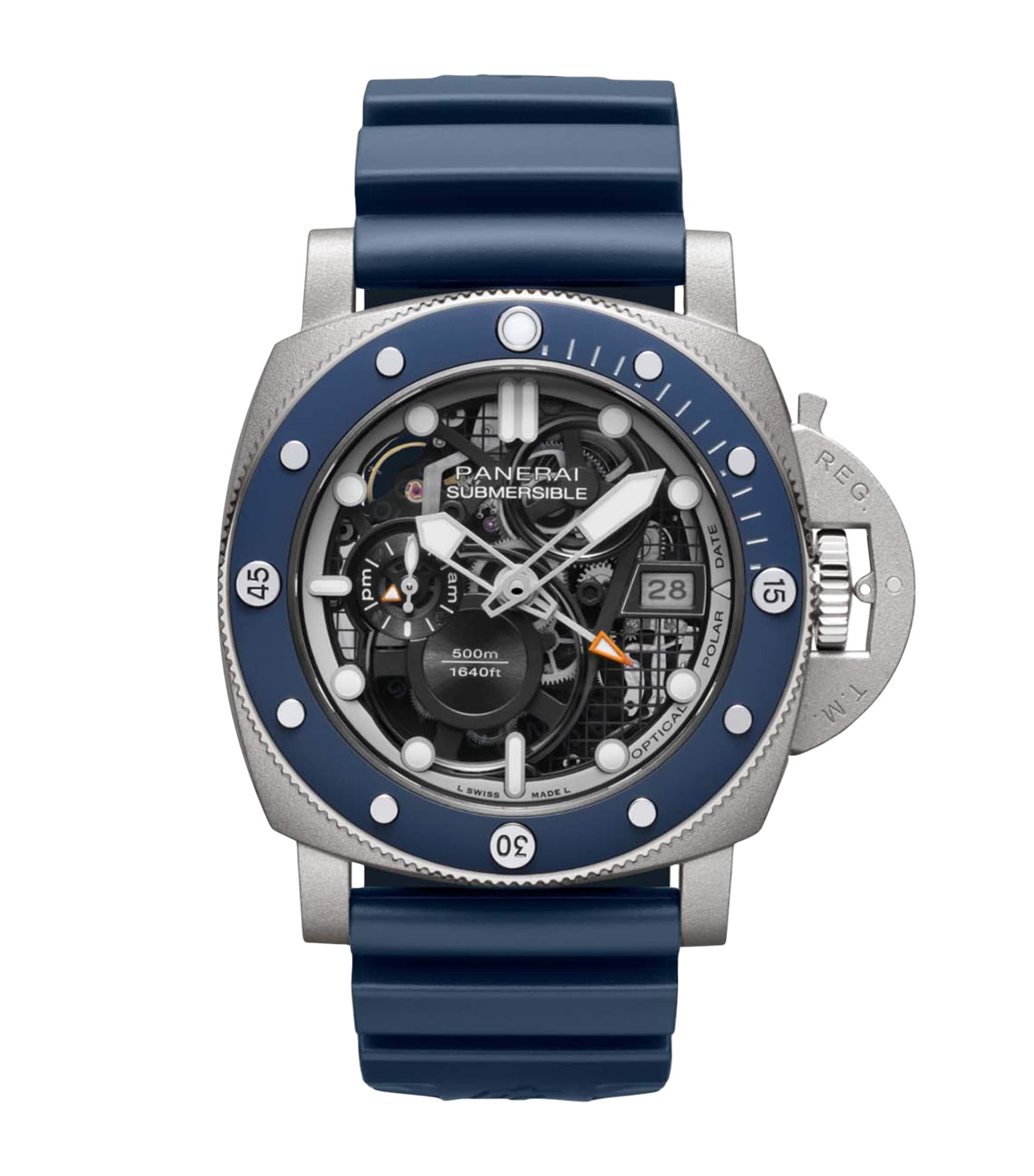 Panerai Titanium DMLS Submersible GMT Watch 47mm Black