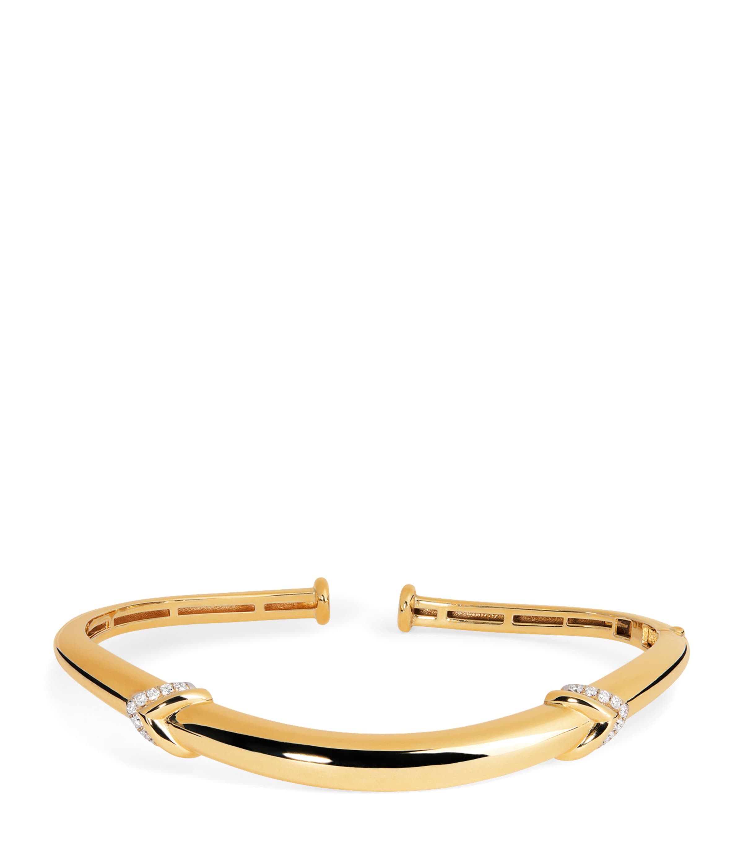 Yellow Gold and Diamond Boa N*93 Bangle