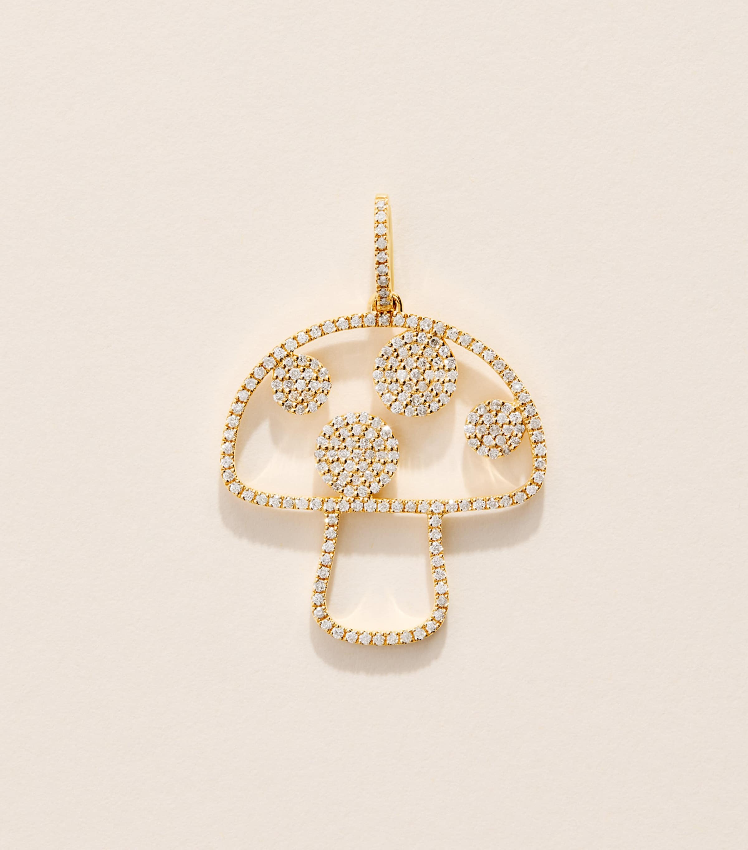 Rosa de la Cruz Yellow Gold and Diamond Mushroom Pendant Yellow Gold