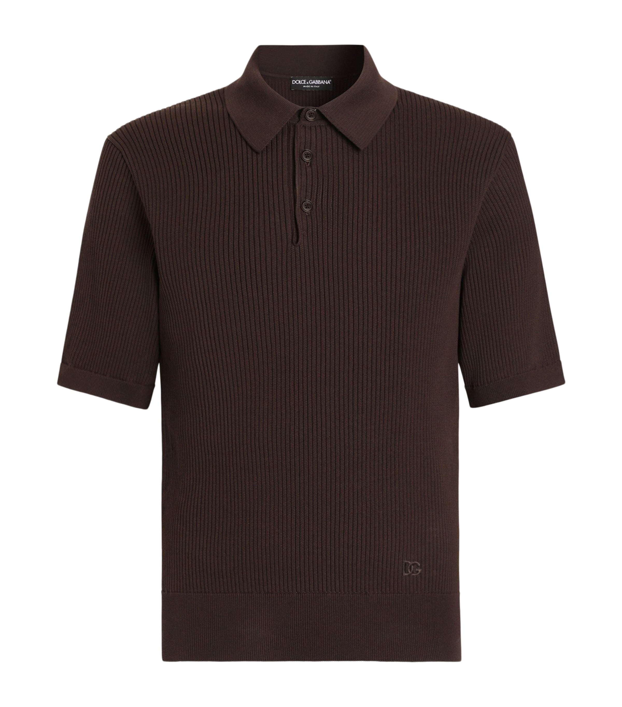 Dolce&Gabbana Mens Cotton Polo Shirt Brow