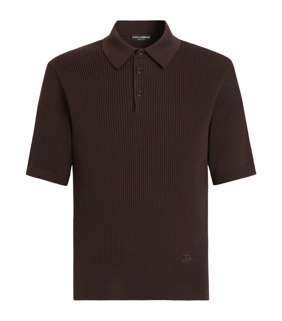 Dolce&Gabbana Mens Cotton Polo Shirt Brow