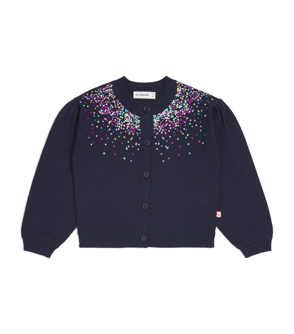 Billieblush Knitted Sequin Cardigan (2-12 Years) Navy