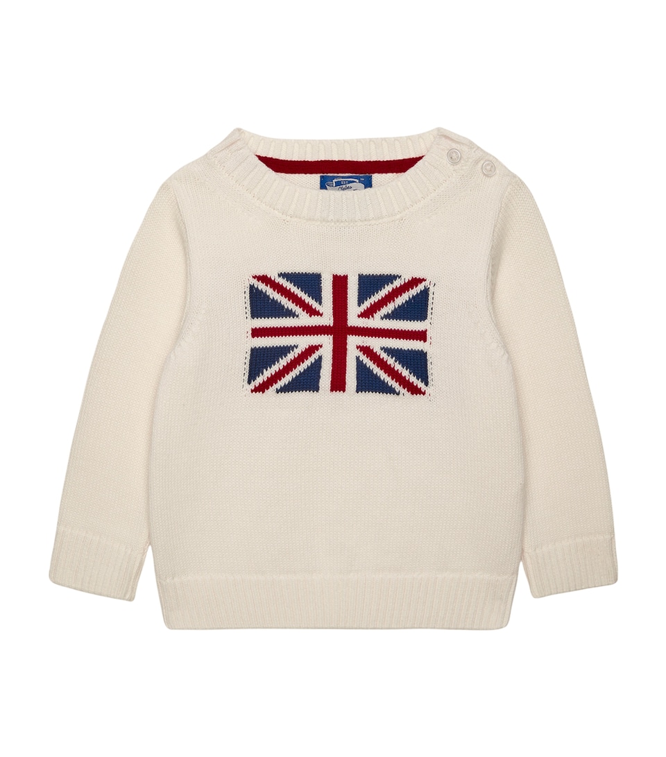 Trotters Cotton George Sweater (3-24 Months) Off White