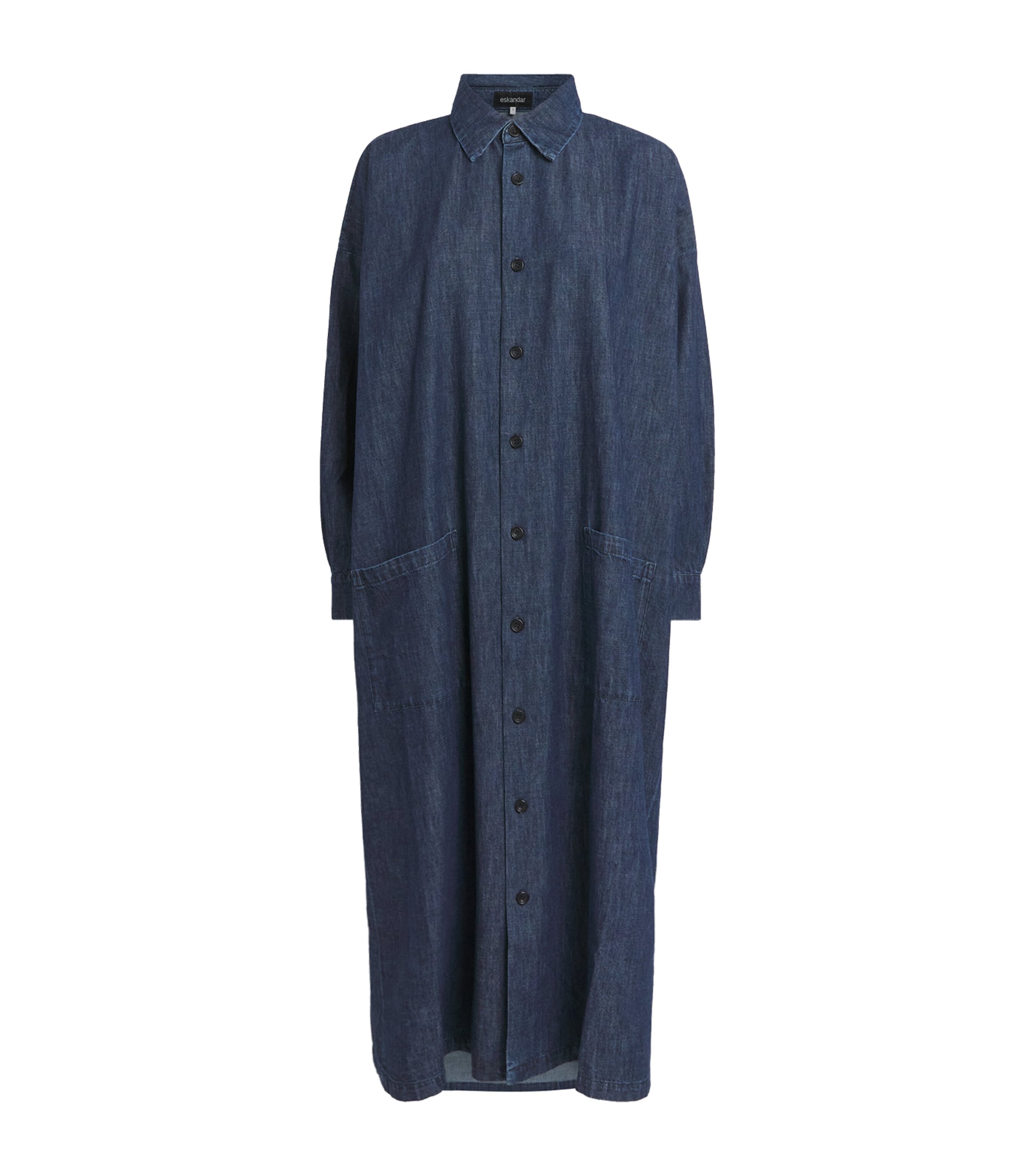 Denim Side-Seam Midi Dress