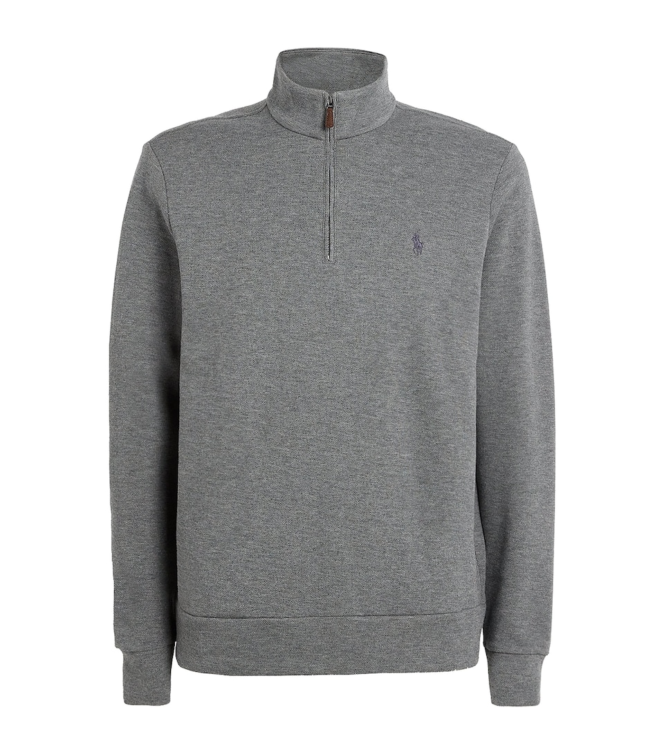 Cotton-Blend Quarter-Zip Sweatshirt