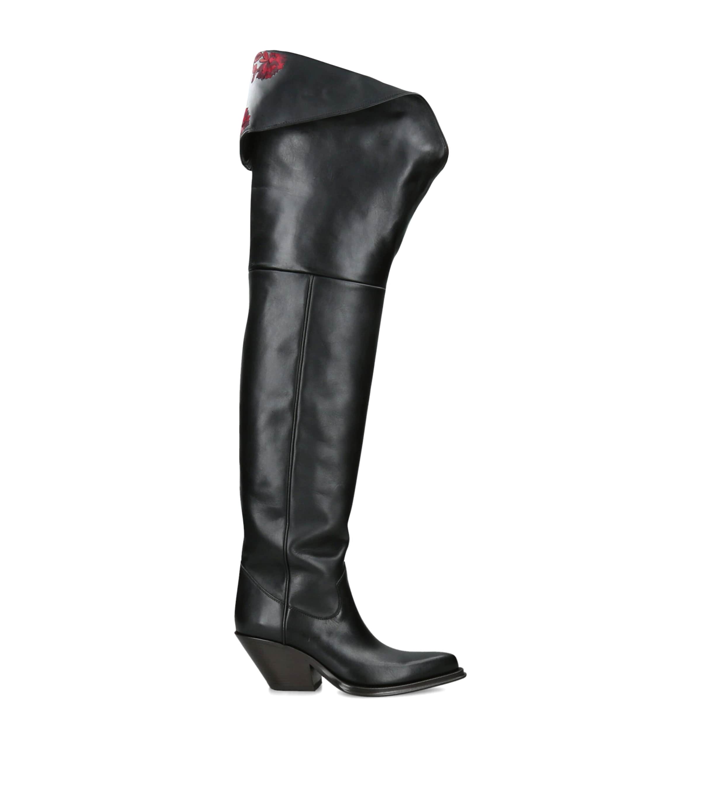 Chloé Leather Azelan Over-the-Knee Boots 65 Black