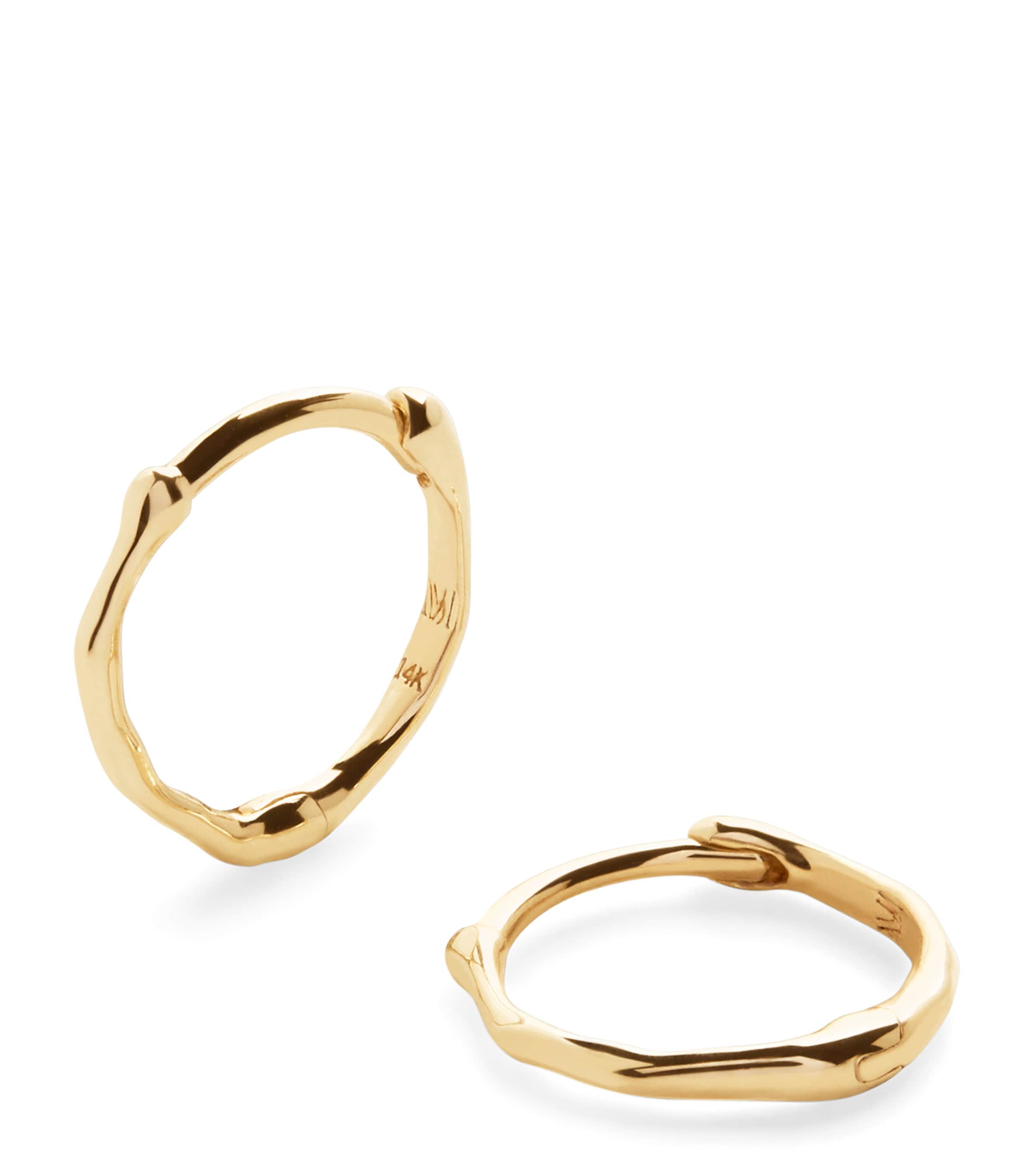 Mini Yellow Gold Siren Hoop Earrings