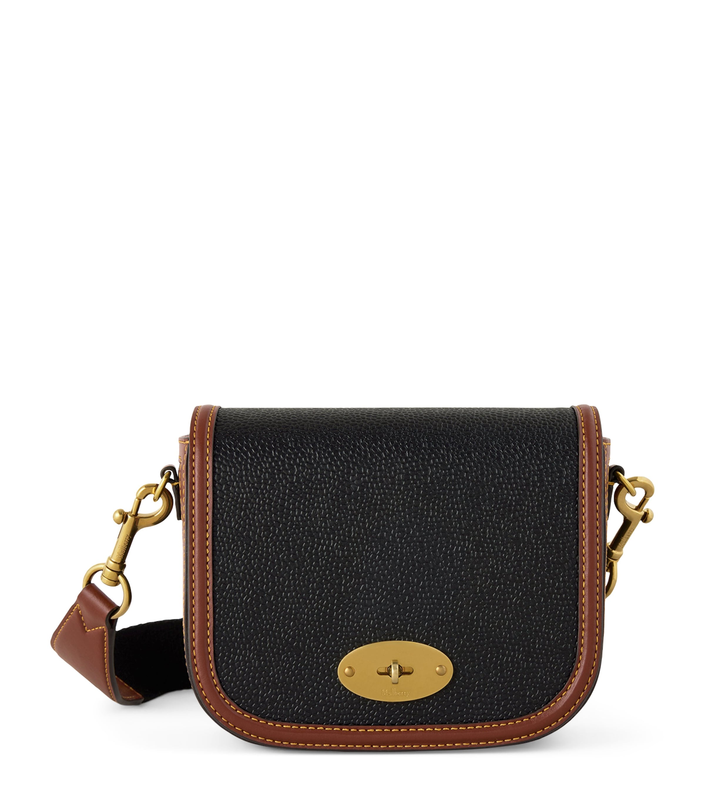 Mulberry Small Darley Cross-Body Bag Black Cognac