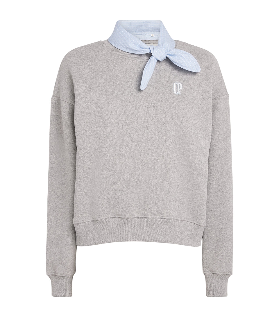 Scarf-Collar Logo Sweatshirt