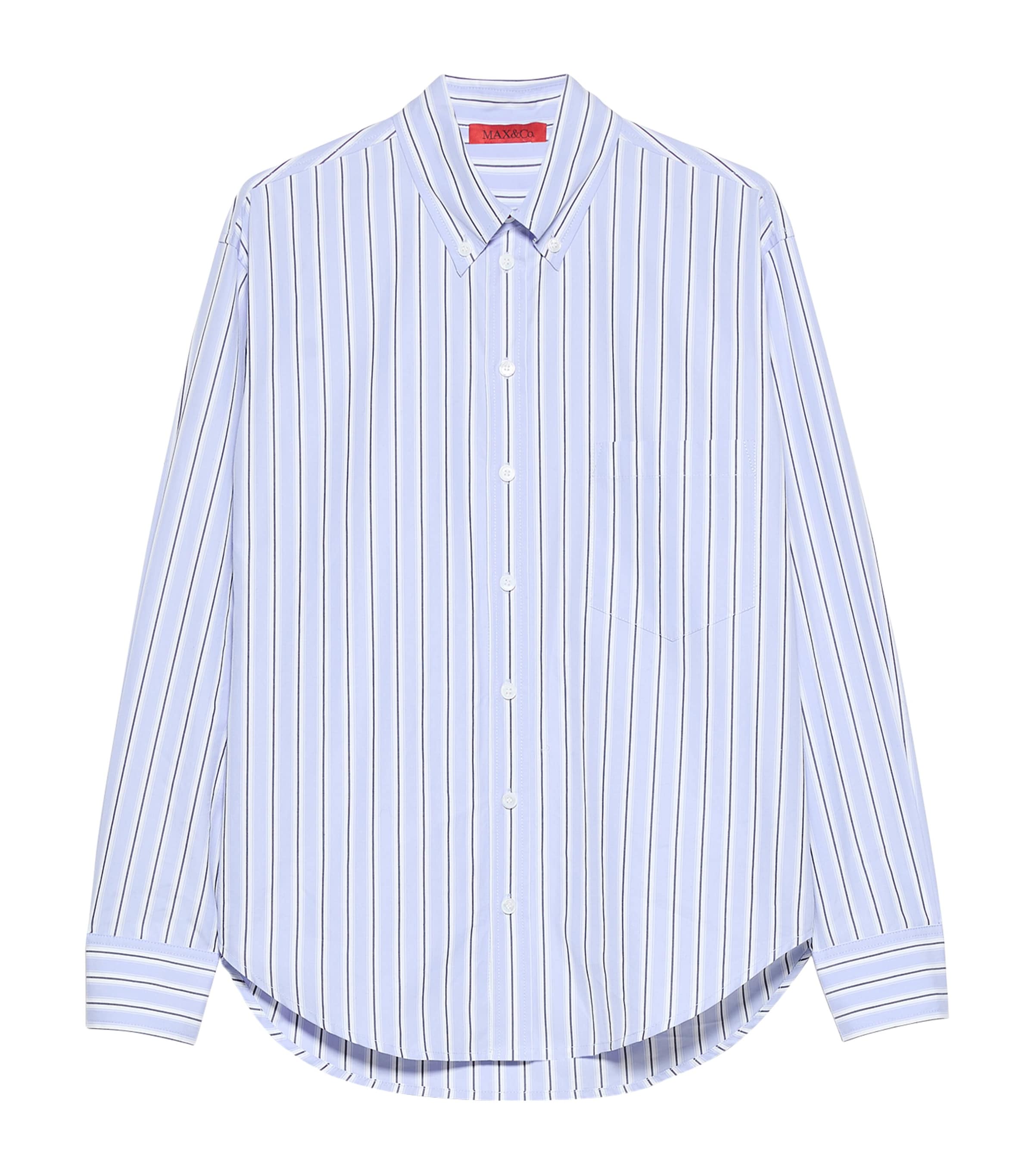 MAX&Co. Womens Cotton Stripe Shirt Navy