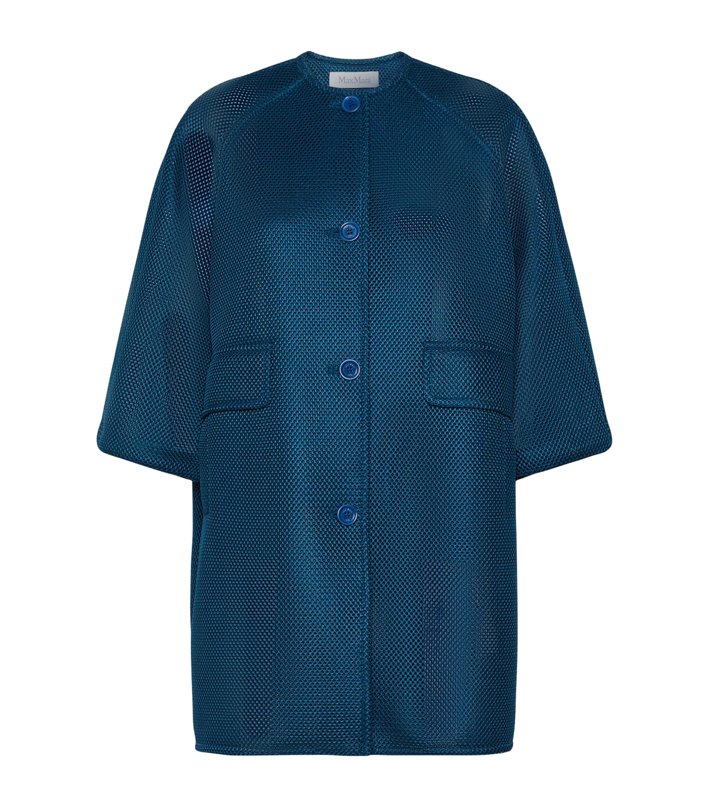 Max Mara Womens Jersey Mesh Jacket Navy