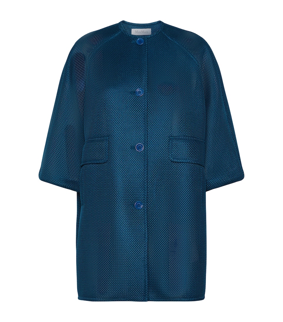 Max Mara Womens Jersey Mesh Jacket Navy