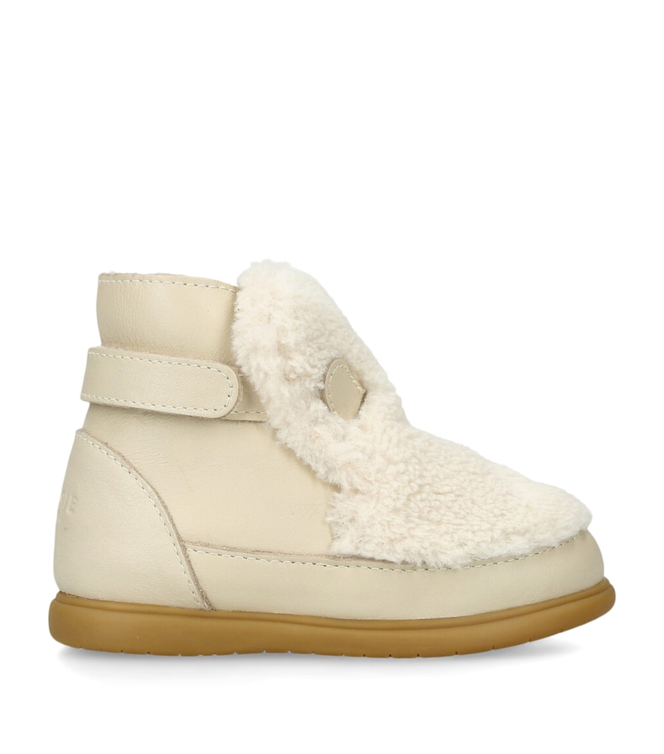 Leather-Shearling Polar Bear Roumi Boots