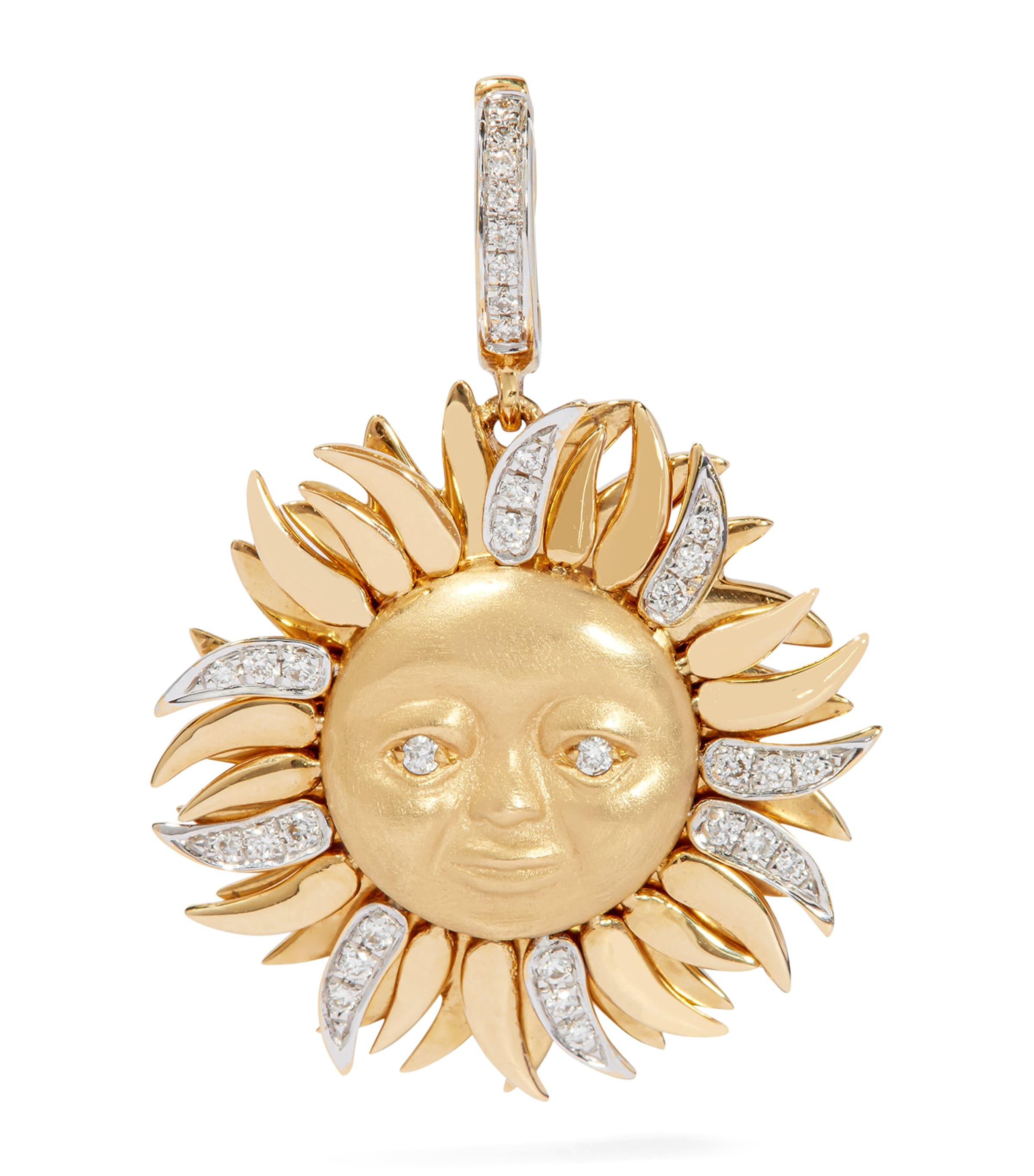 Yellow Gold and Diamond Mythology Sun Charm