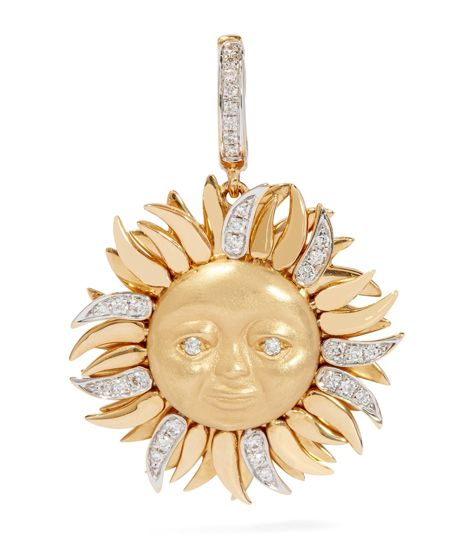 Yellow Gold and Diamond Mythology Sun Charm