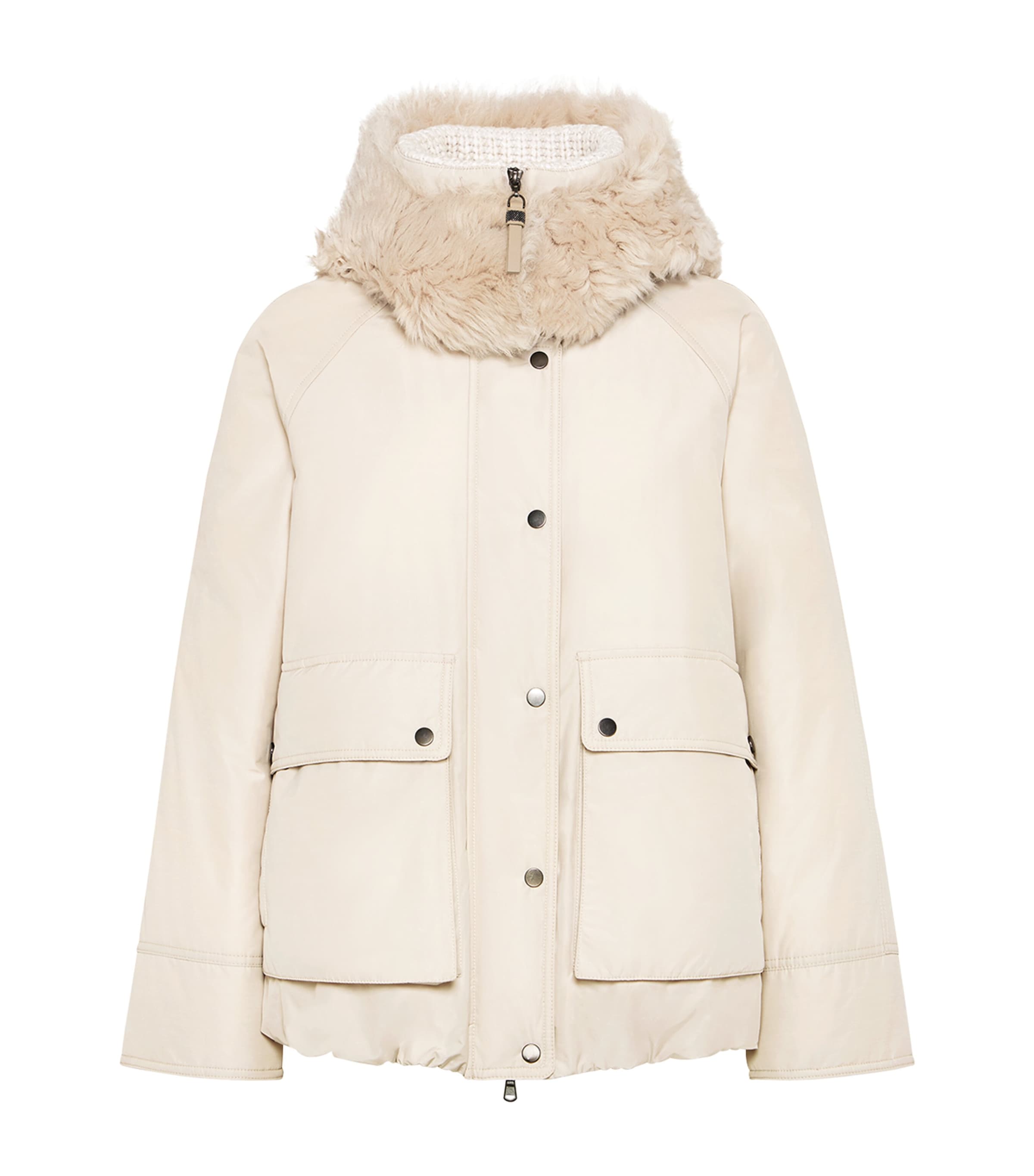 Shearling-Hood Down Parka