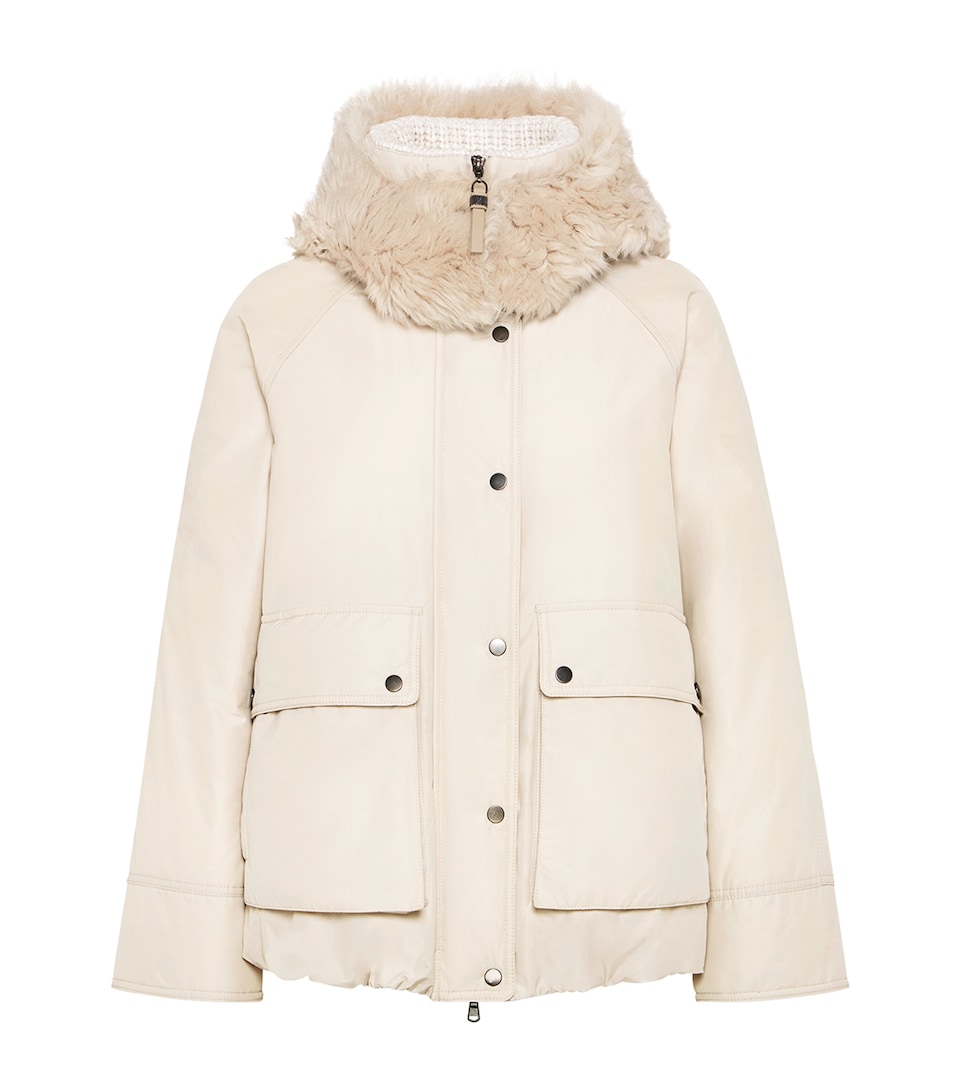 Shearling-Hood Down Parka