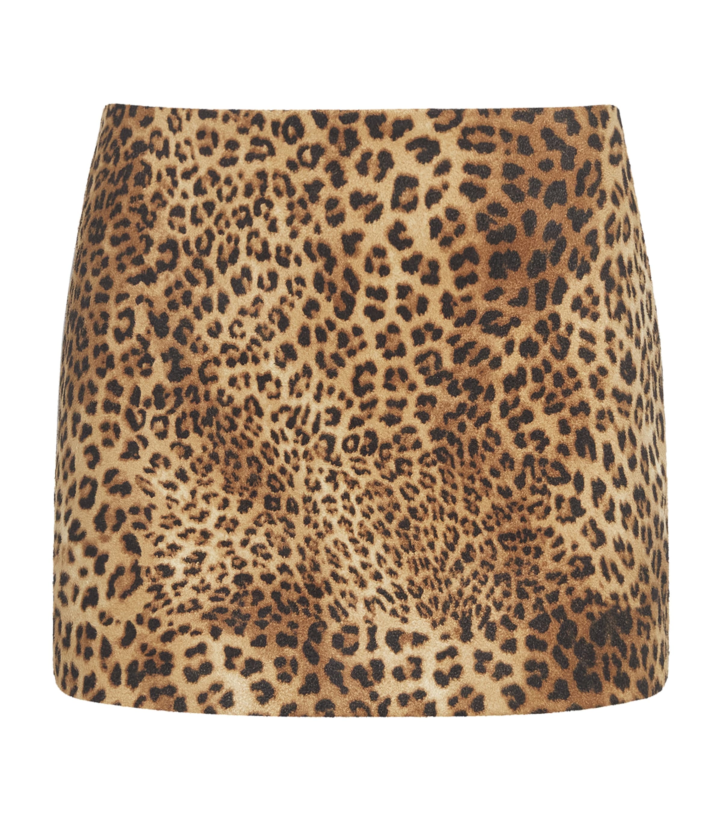 Source Unknown Womens Leopard Print Anouk Mini Skirt Brown