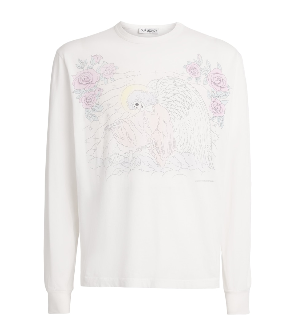 Our Legacy Mens Cotton Printed Cruise Long-Sleeve T-Shirt Farewell Print