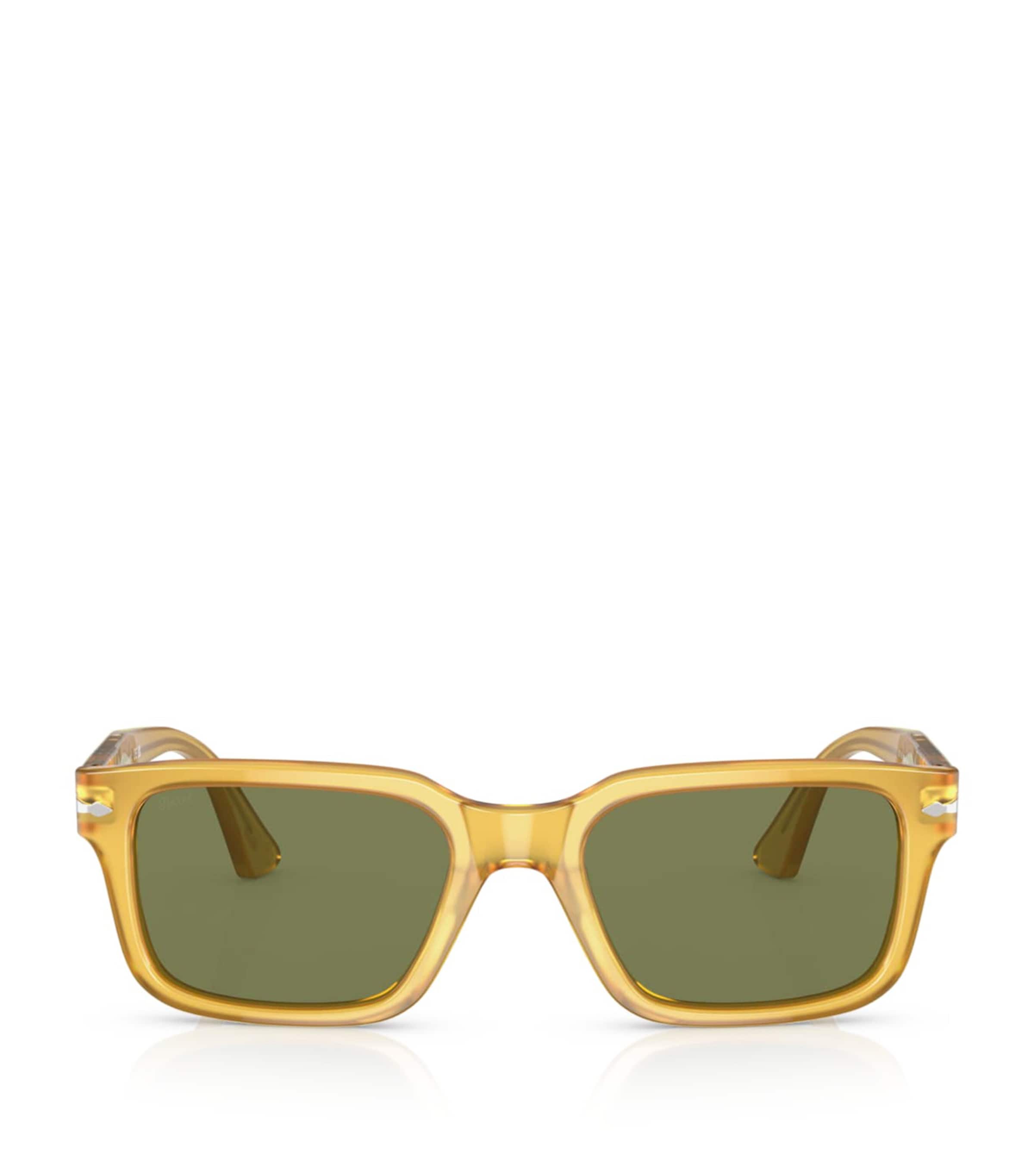 Persol Acetate Rectangle Sunglasses Beige