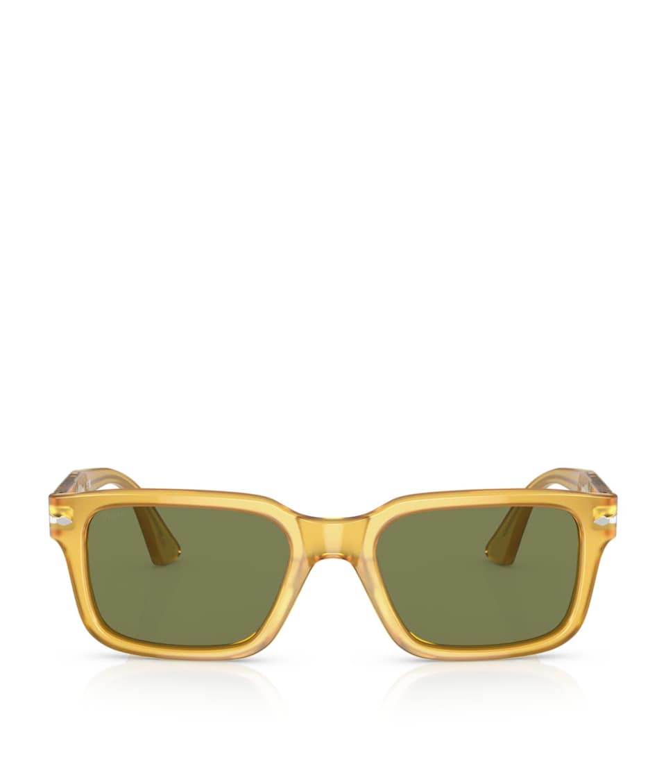 Persol Acetate Rectangle Sunglasses Beige