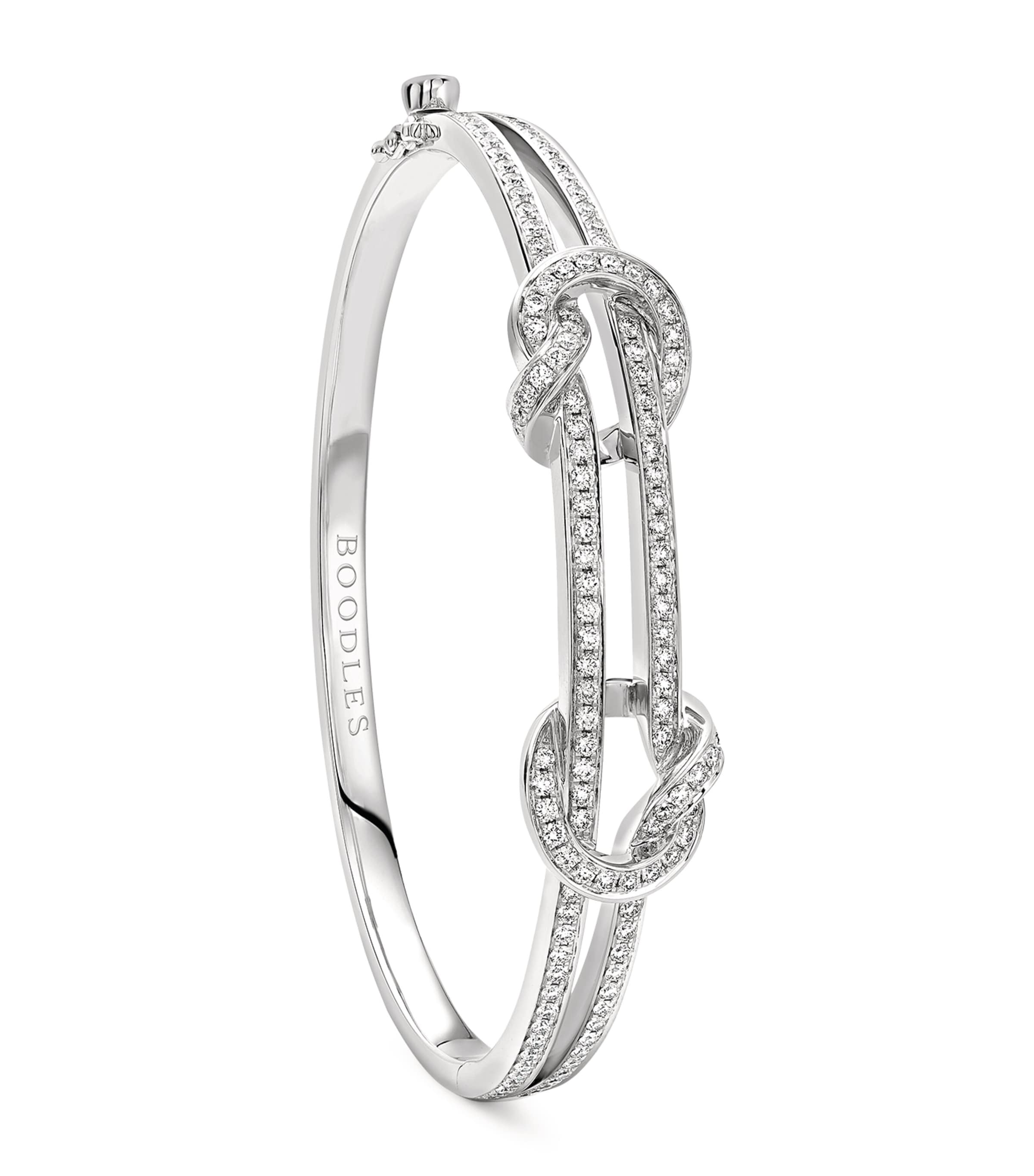 White Gold and Diamond The Knot Bangle