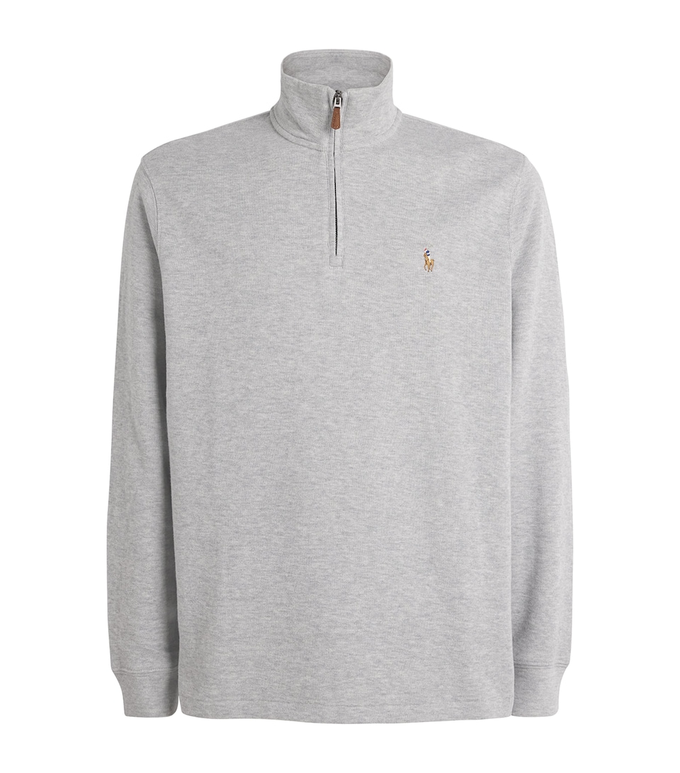 Cotton Logo Quarter-Zip Sweater