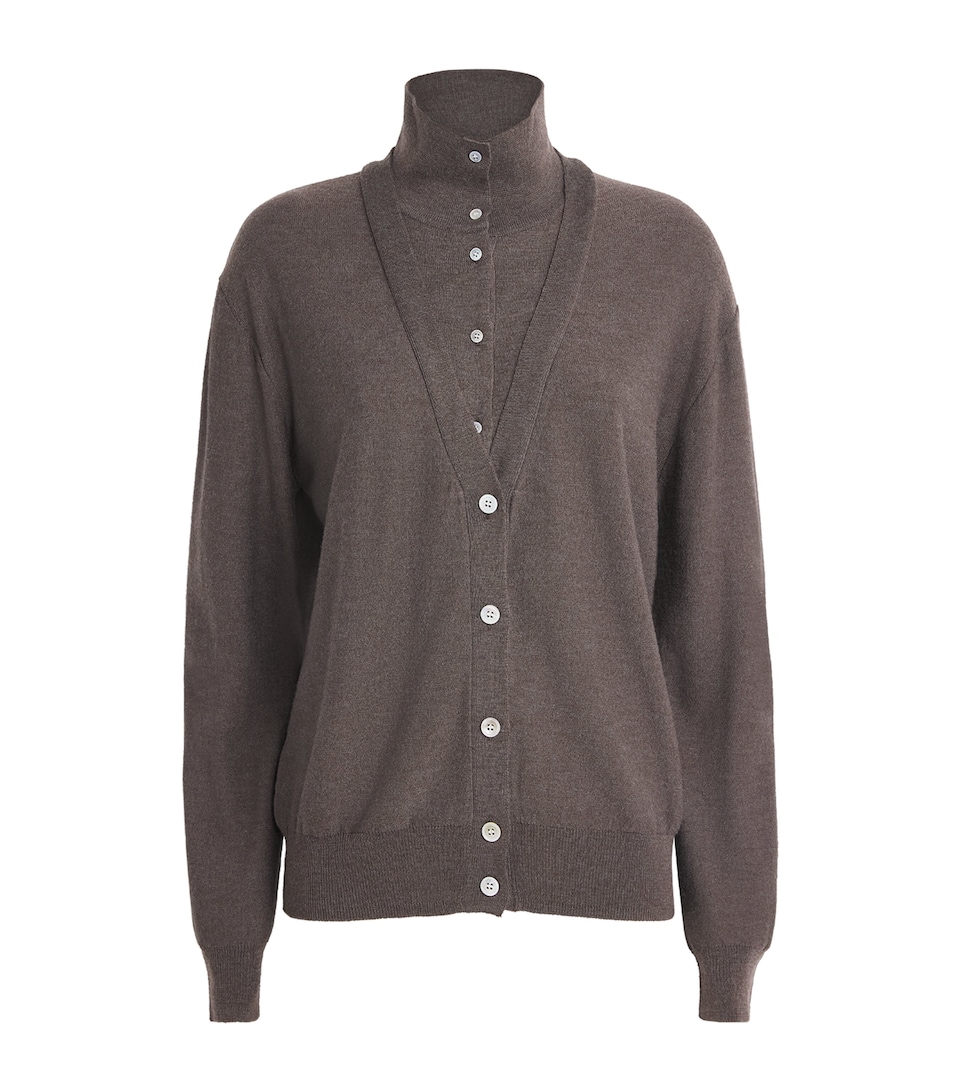 Source Unknown Womens Layered Fabbie Cardigan Br