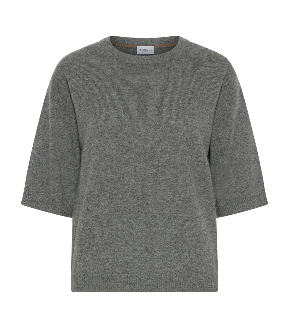 Marella Womens Wool-Cashmere Sweater Medium Grey