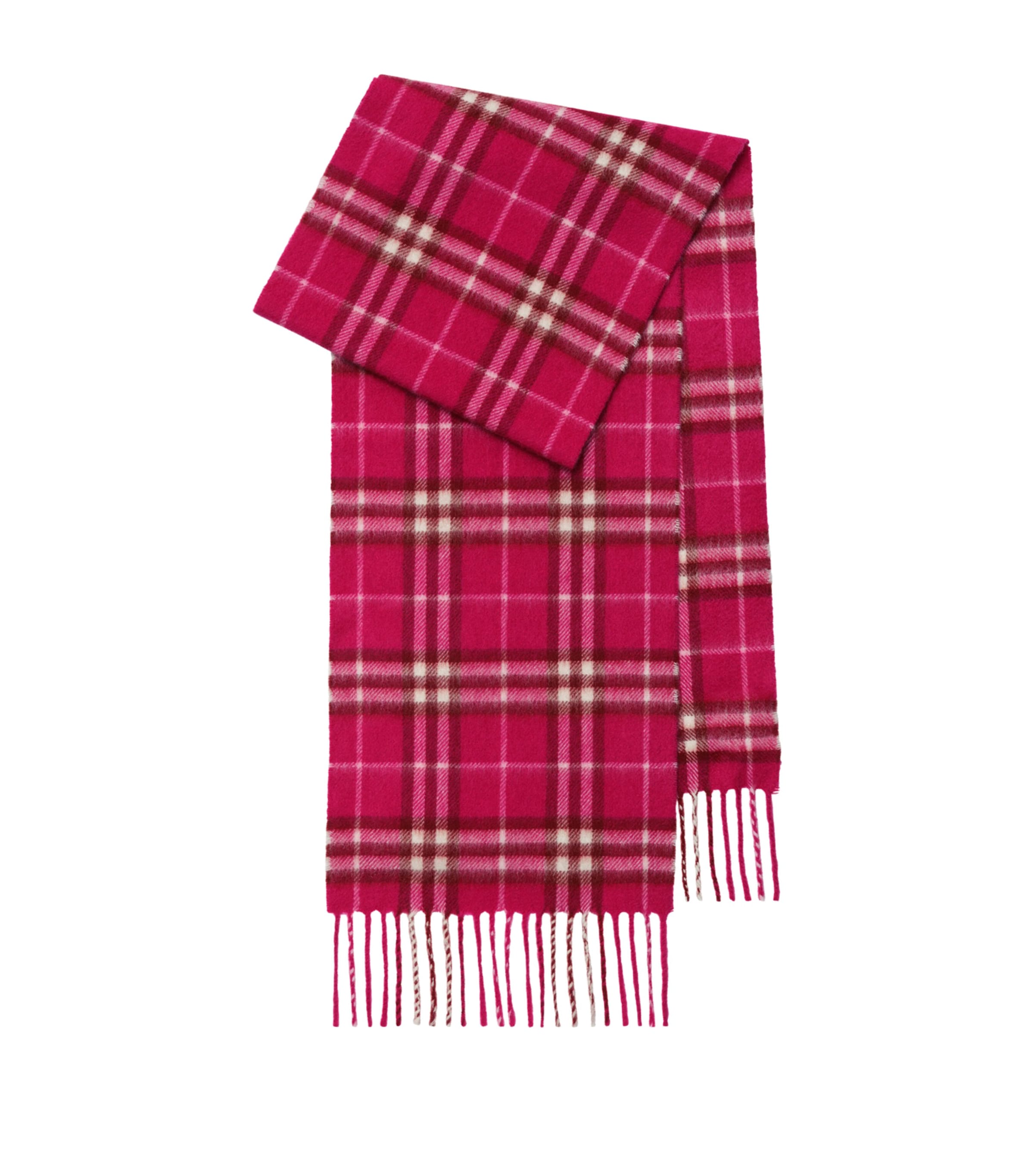 Burberry Kids Cashmere Check Scarf Jam Pink