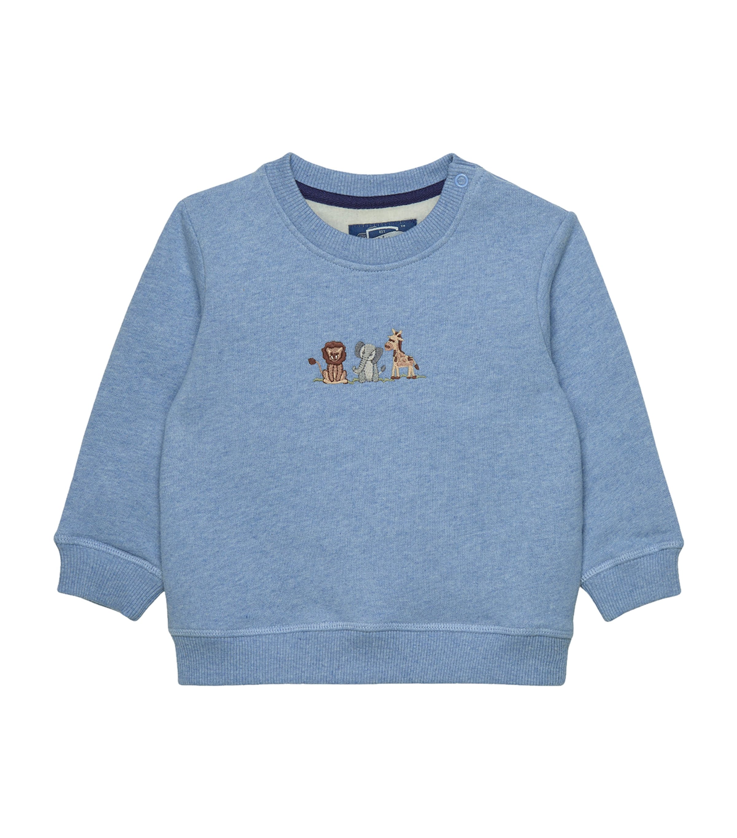 Trotters Cotton Augustus & Friends Sweatshirt (3-24 Months) Pale Blue Marl