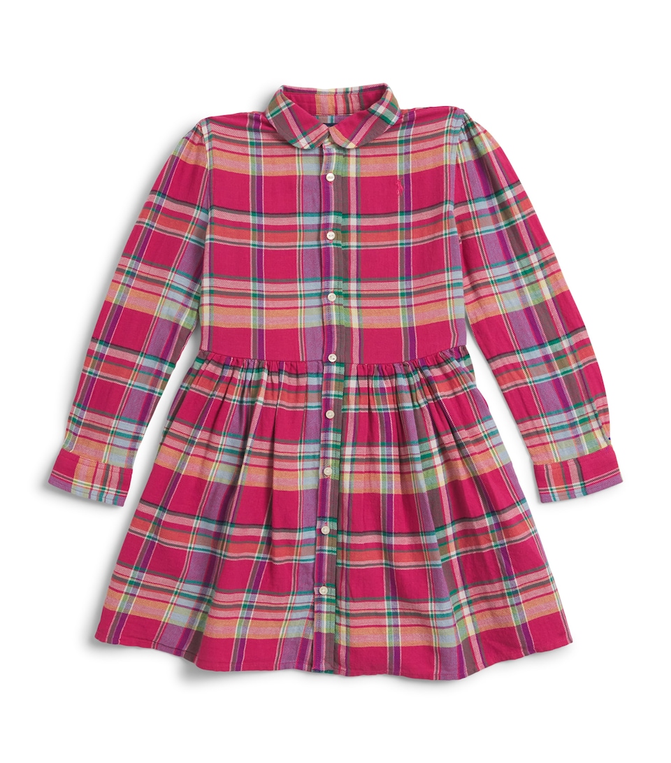 Cotton Check Buttoned Dress (7-16 Years)