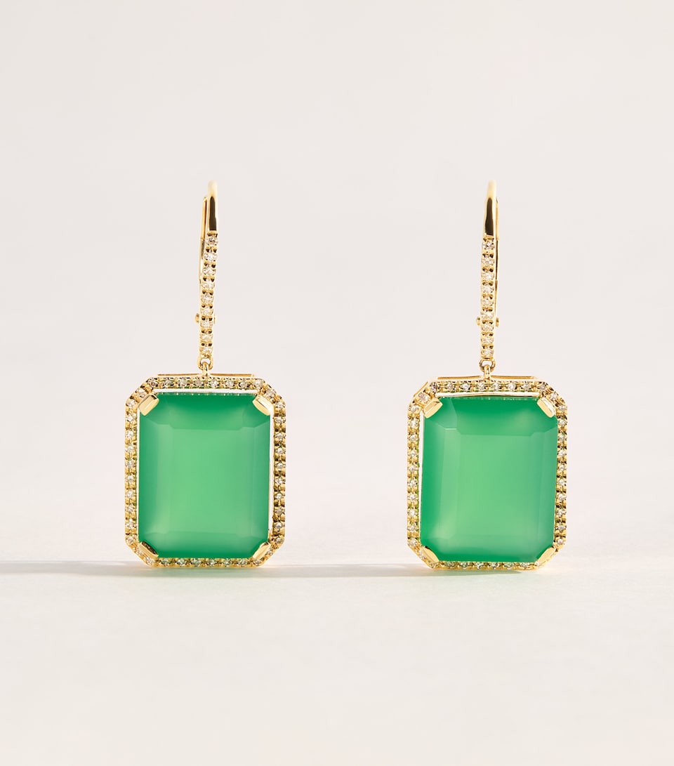 SHAY Yellow Gold, Diamond and Onyx Portrait Earrings Yellow Gold