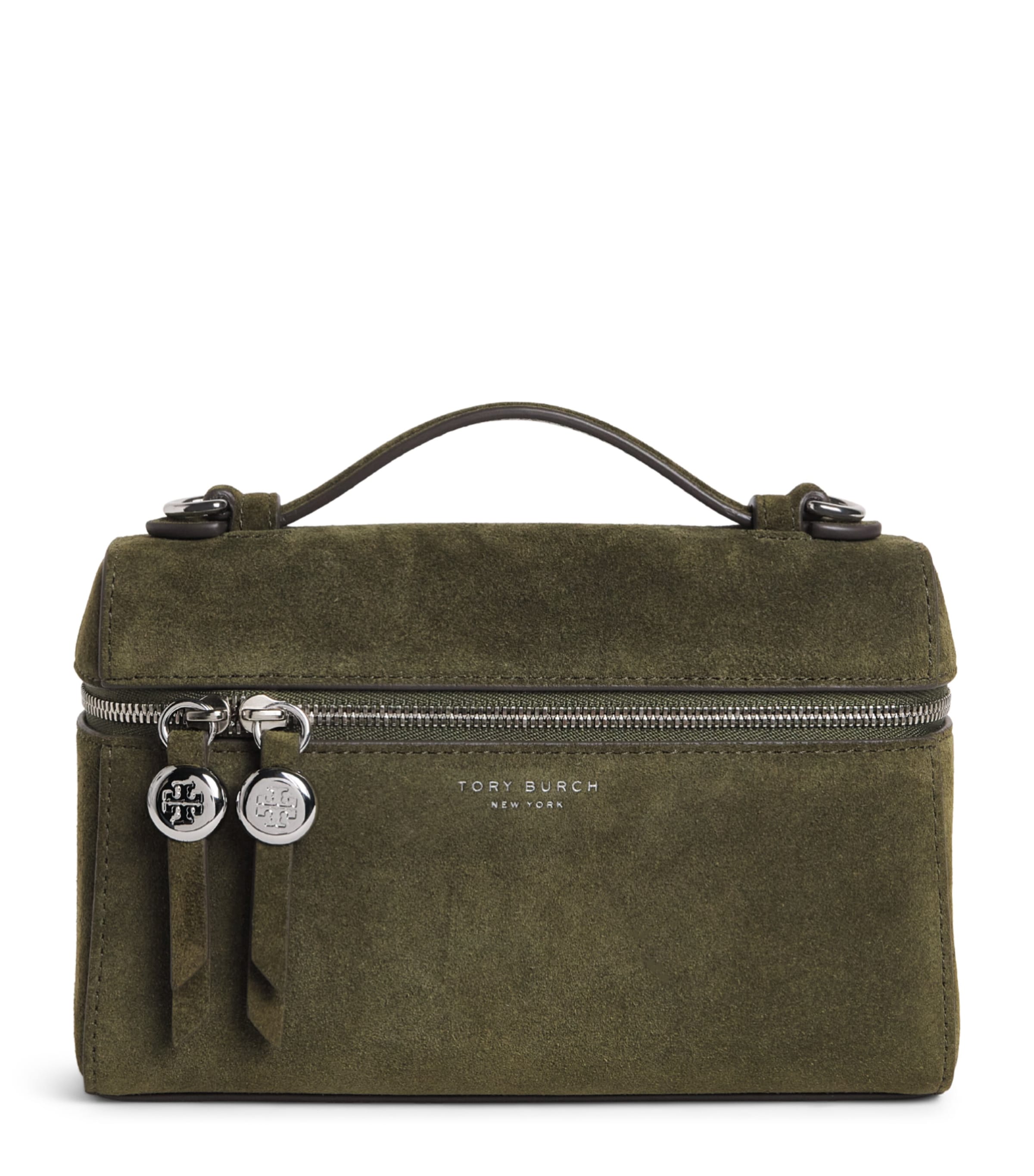 Tory Burch Suede Romy Clutch Bag Leccio