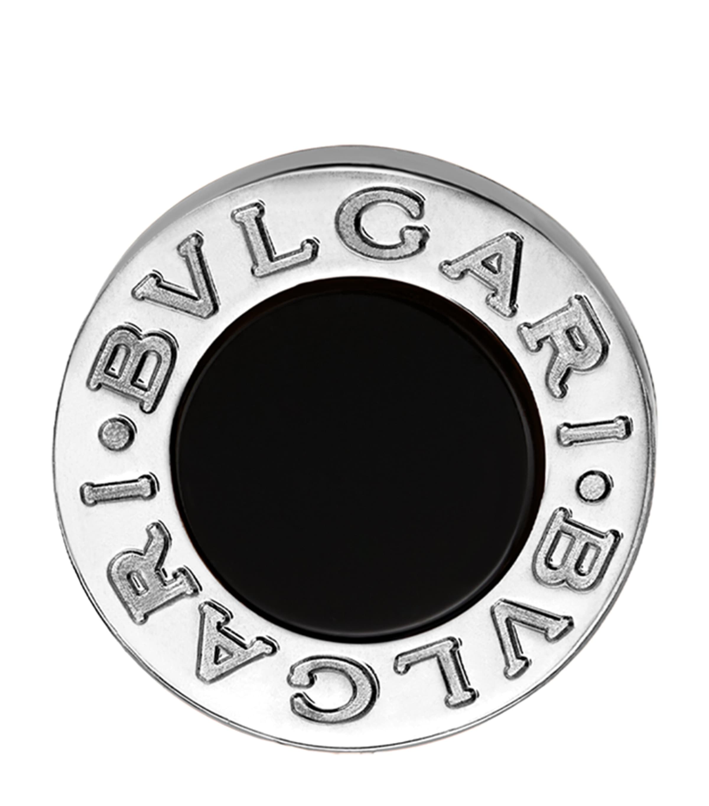 White Gold and Onyx BVLGARI BVLGARI Single Stud Earring