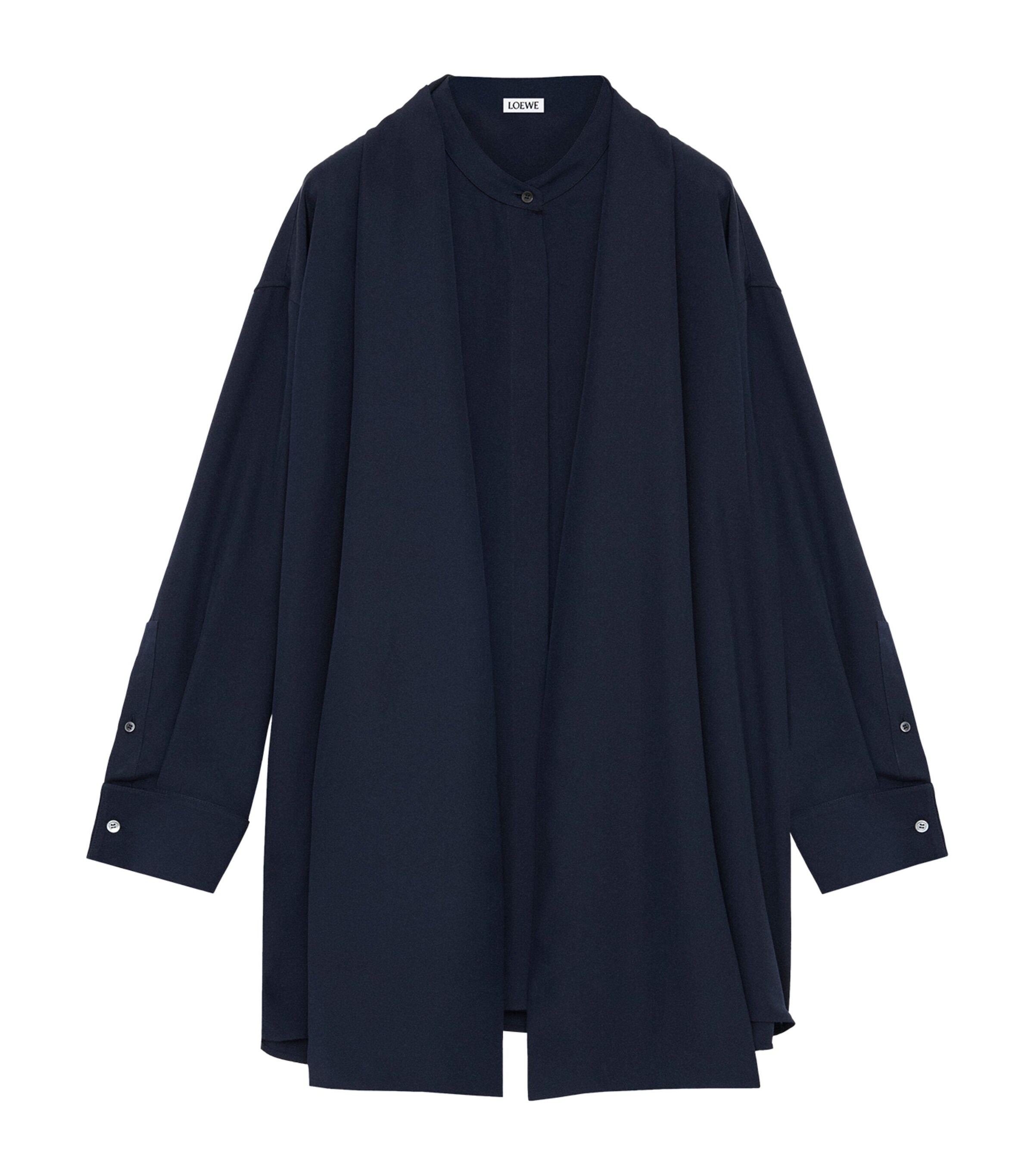 Silk-Blend Scarf Shirt