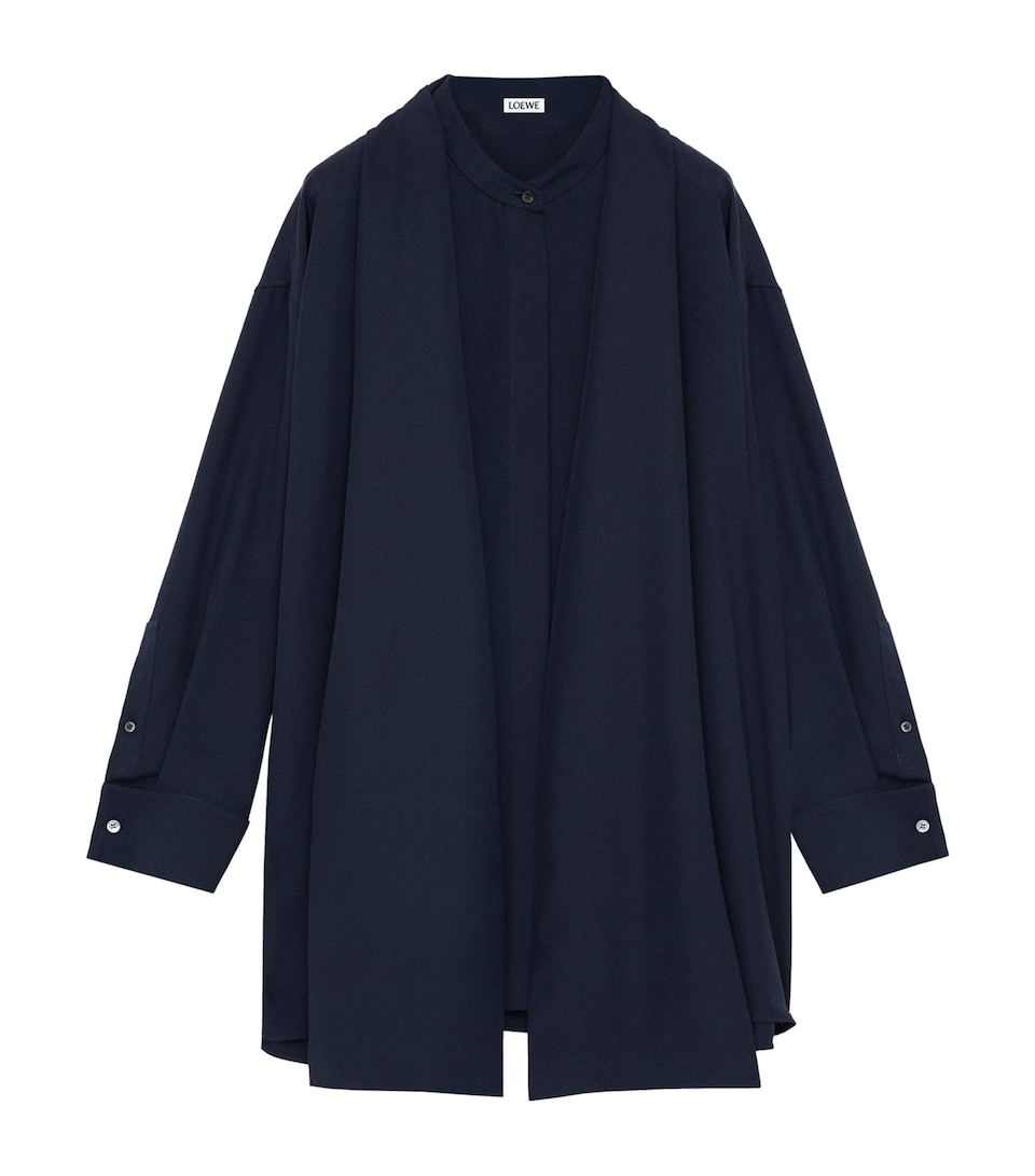 Silk-Blend Scarf Shirt