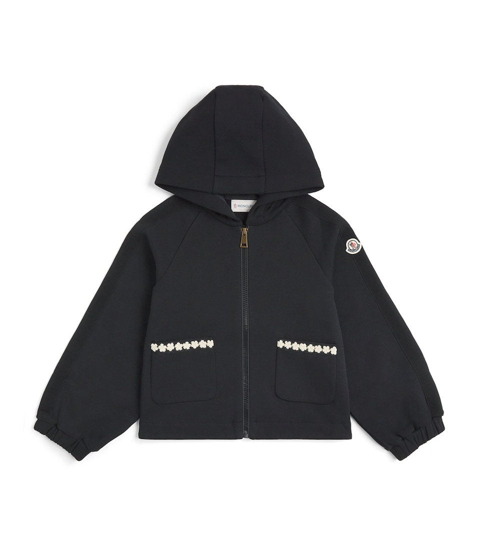 Moncler Enfant Floral-Embroidered Zip-Up Hoodie (8-10 Years)