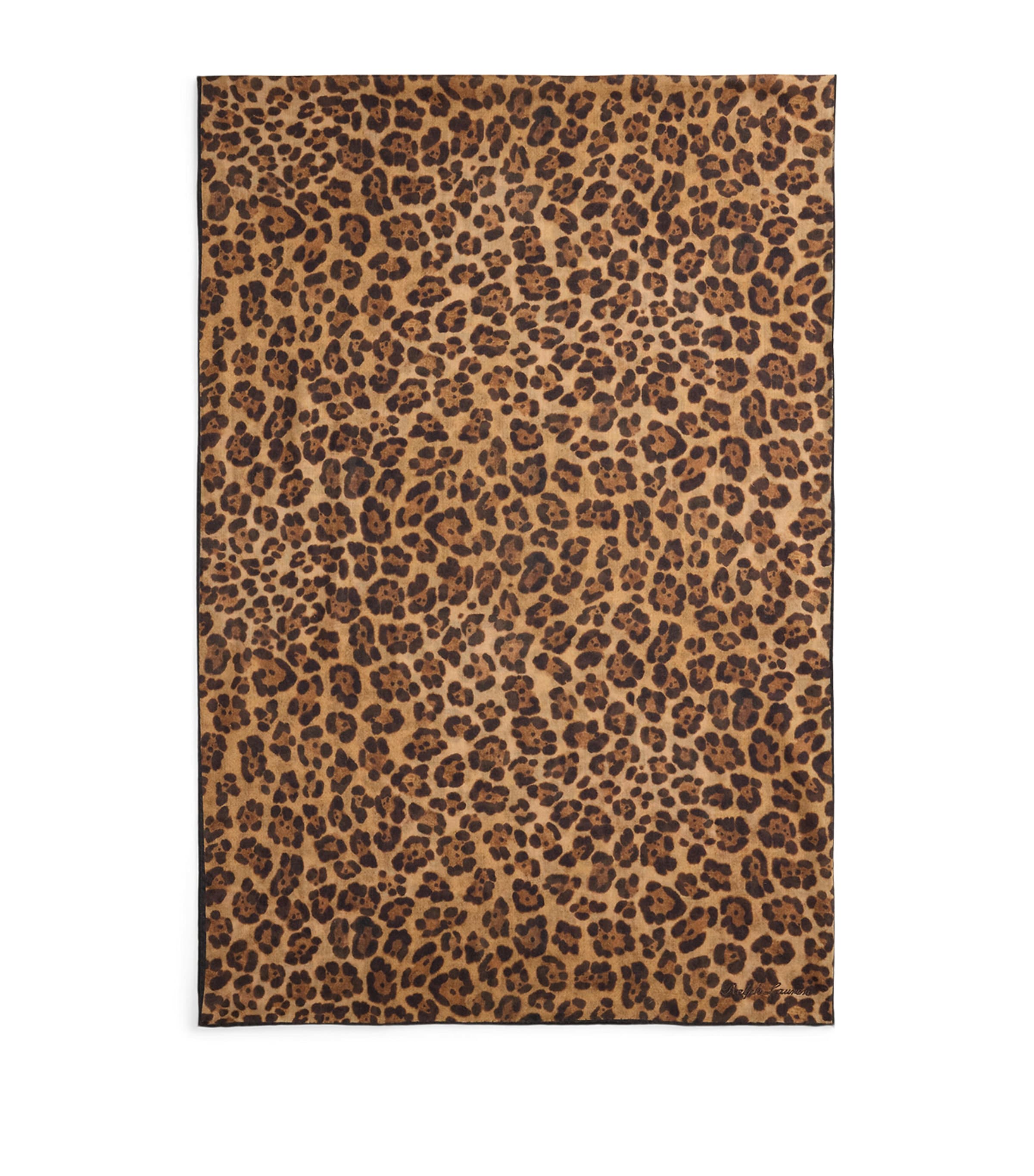 Ralph Lauren Collection Cashmere Leopard Scarf Tan Multi