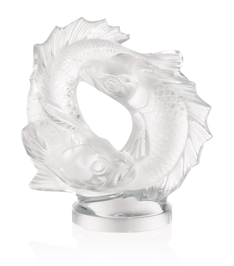 Crystal Double Fish Sculpture (28.5cm)