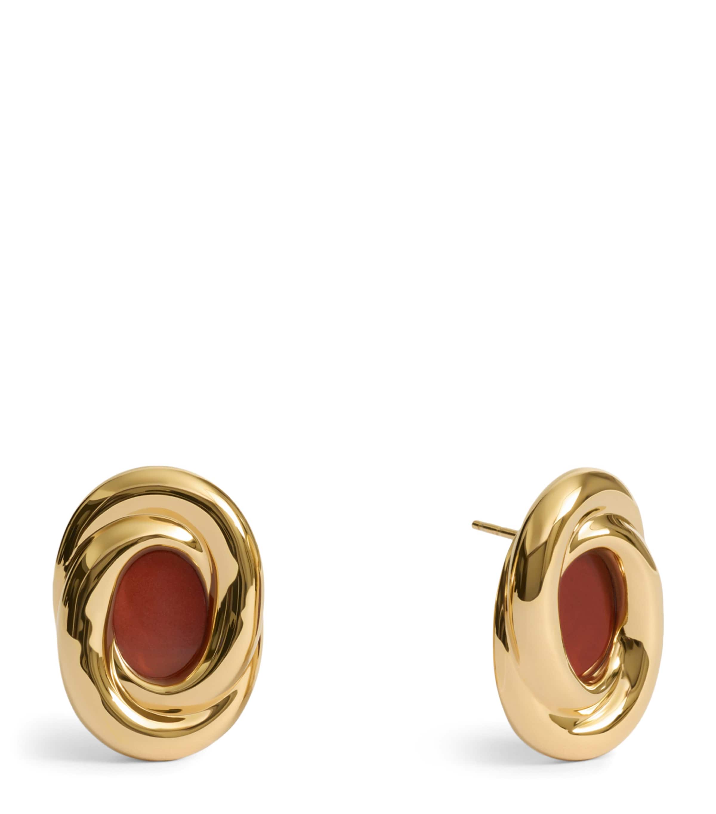 Monica Vinader Gold Vermeil and Red Jasper Gemstone Ochre Earrings Red