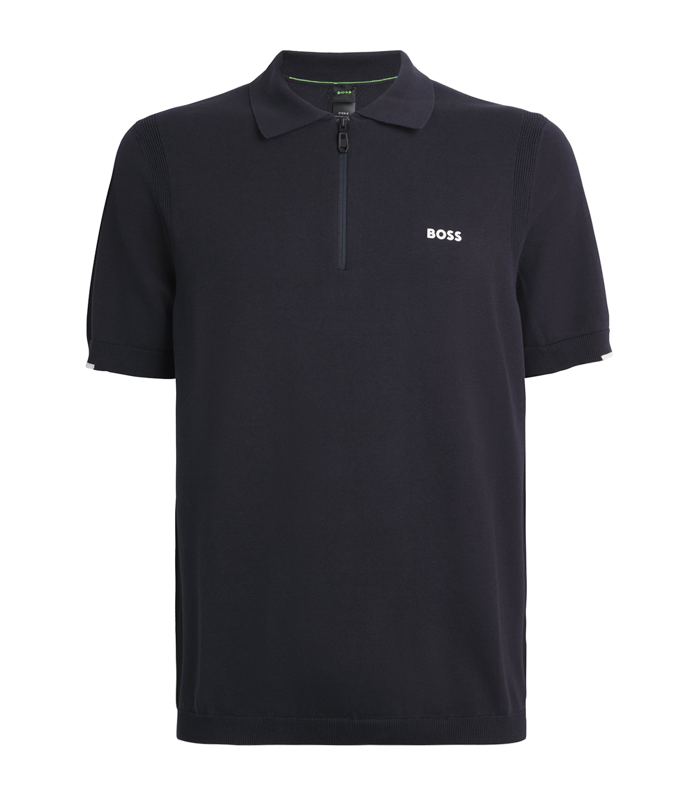 BOSS Mens Cotton Logo Polo Shirt Dark Blue