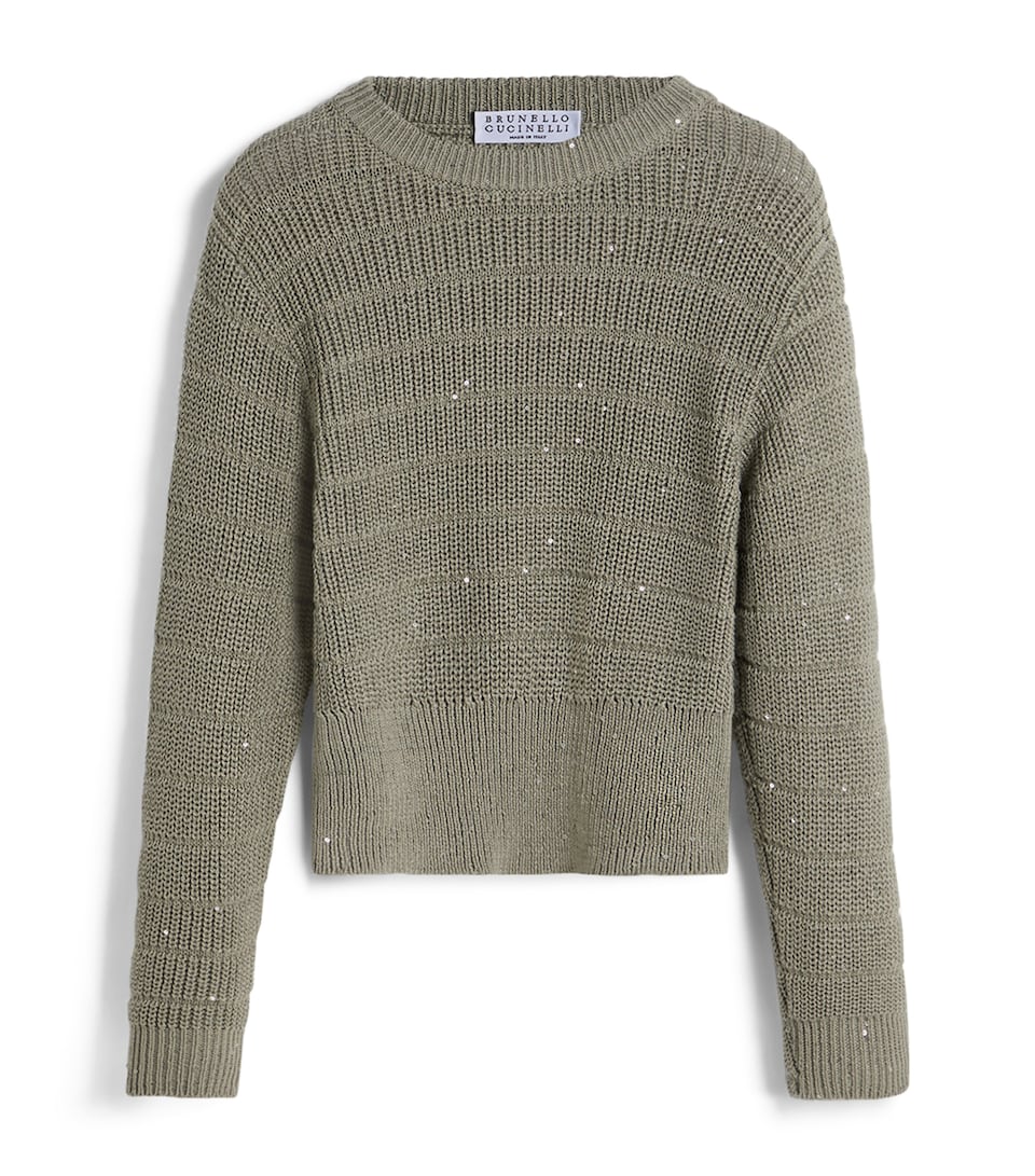 Brunello Cucinelli Kids Cotton Sequinned Sweater (8-10 Years)