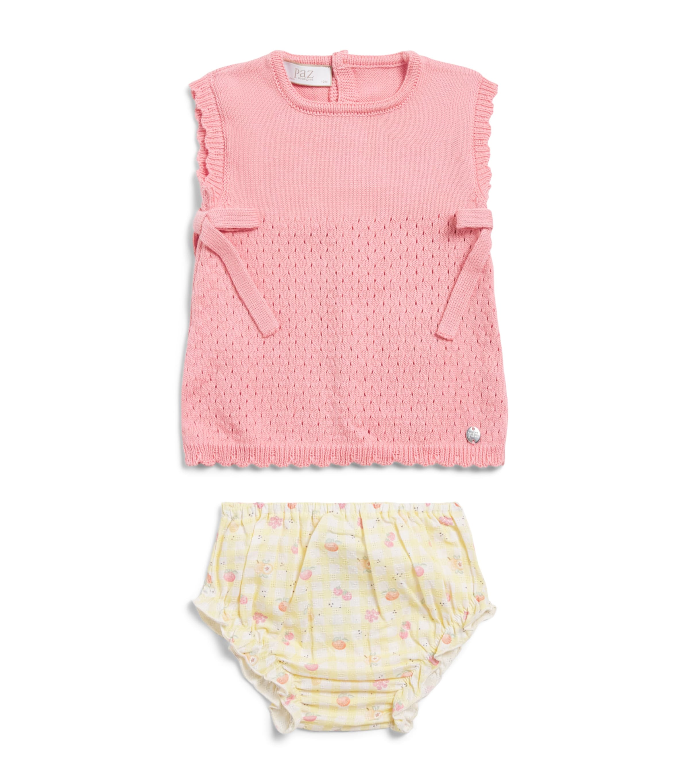 Cotton Knitted Top and Bloomers Set (0-12 Months)