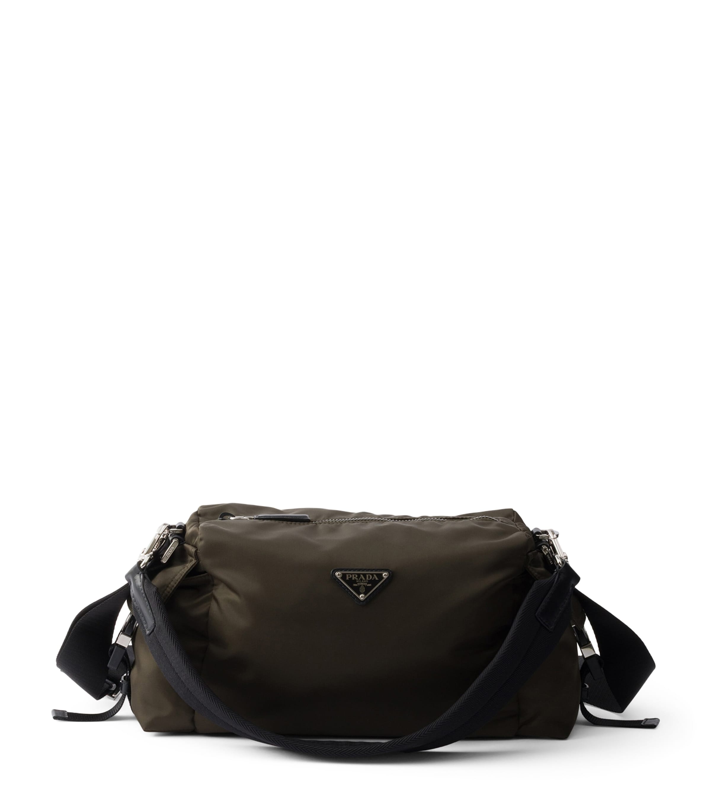 Prada Re-Nylon-Leather Explore Cross-Body Bag Green