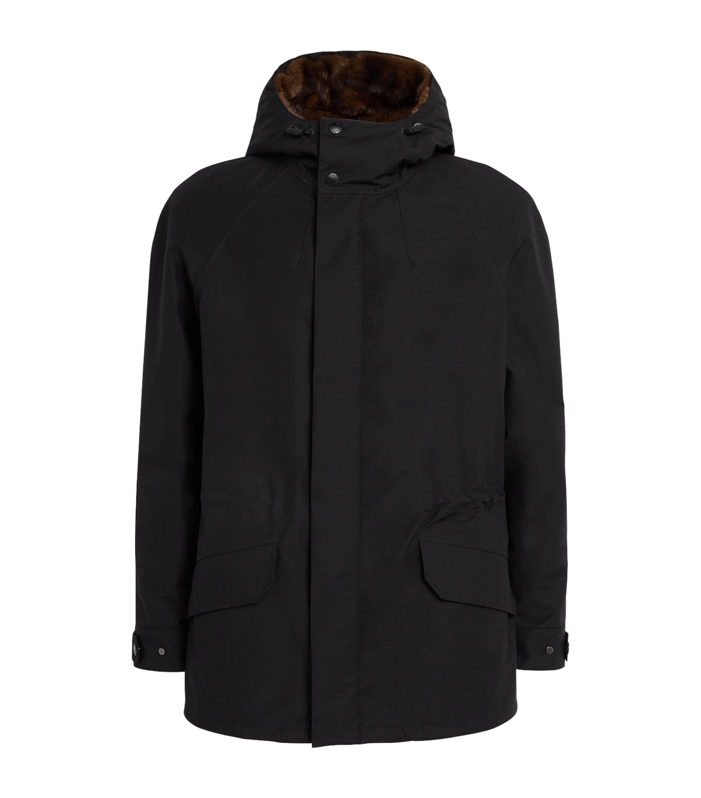 Yves Salomon Mens Mink Fur-Lined Parka Noir